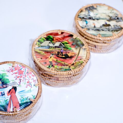 Round Art Coaster Tray